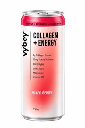 Vybey Sparkling mixed berry collagen drink with caffeine - 330ml