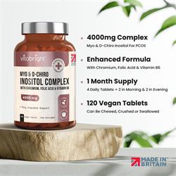 Vitabright Myo Inositol & D Chiro Inositol for PCOS 120 tablets