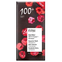 Vivani Dark 100+ Chocolate with Raspberry Vegan Organic 80g