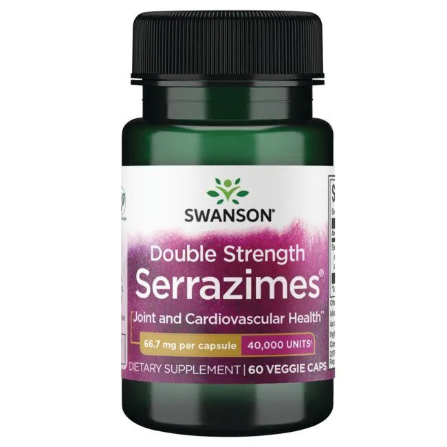 Swanson: Double Strength Serrazimes, 40 000 Units - 60 vcaps
