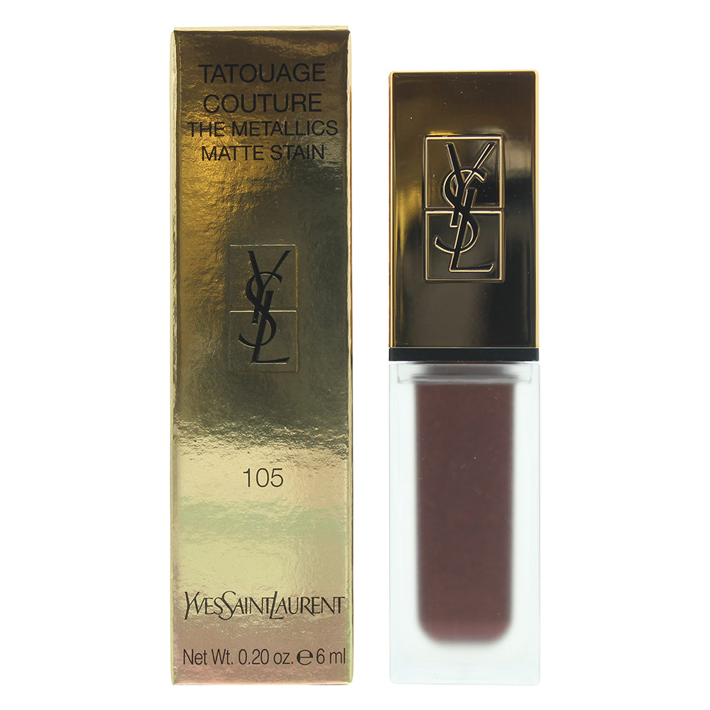 Yves Saint Laurent Tatouage Couture The Metallics Matte 105 Magnetic Prune Temper Lip Stain 6ml