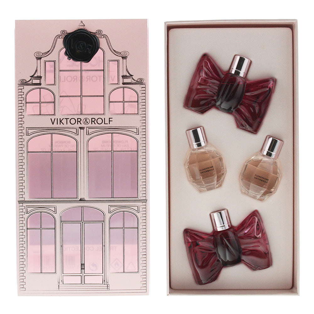 Viktor & Rolf 4 Piece Gift Set: Flowerbomb Eau De Parfum 7ml - Flowerbomb Eau De Parfum 7ml - Bonbon Eau De Parfum 7ml - Bonbon Eau De Parfum 7ml