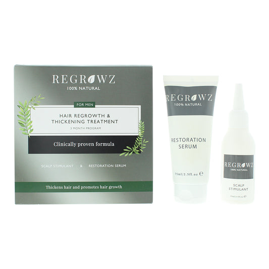 Regrowz Hair Regrowth  Thickening Treatment Three Month Program For Men