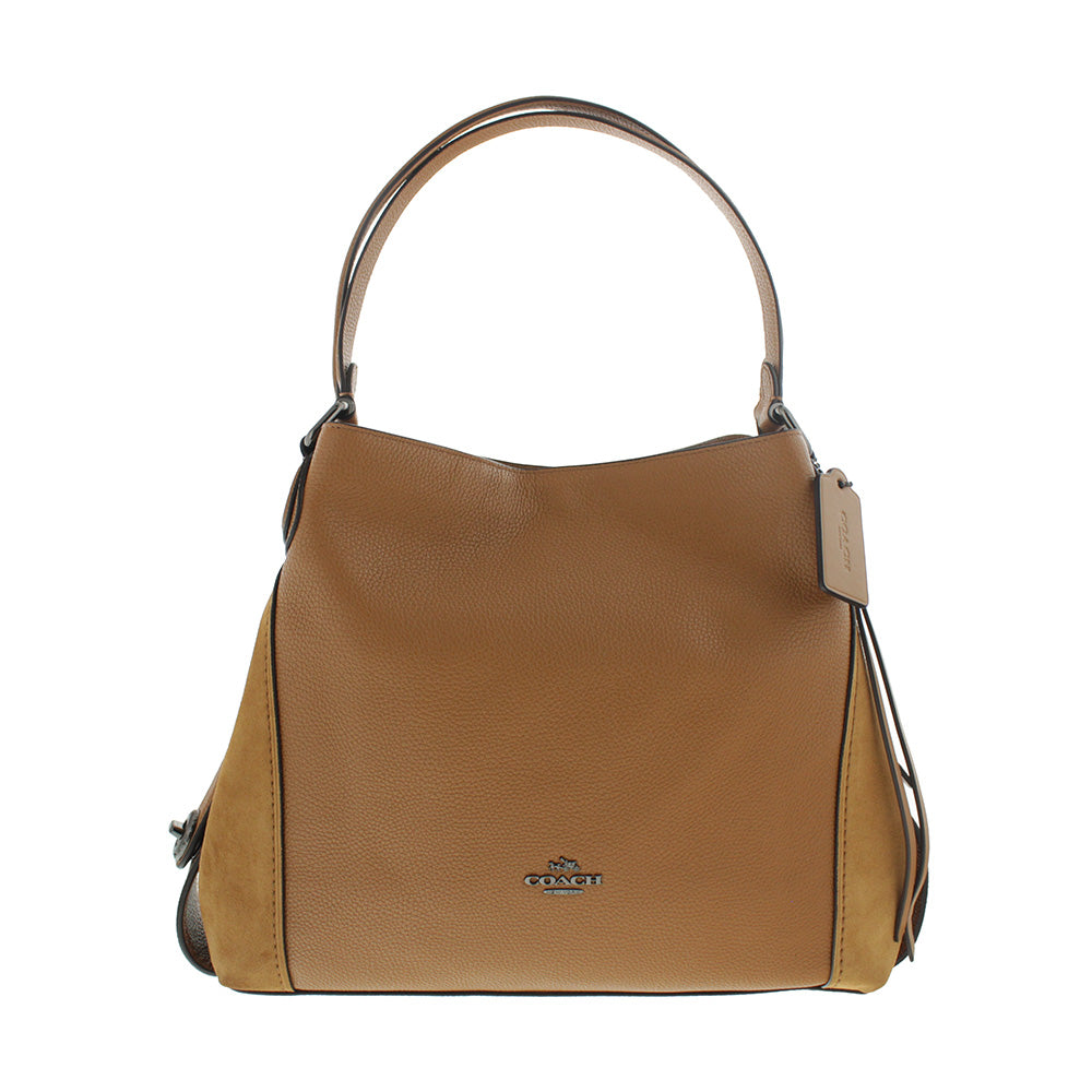 Coach Edie 31 Pebbled Leather Tan Shoulder Bag