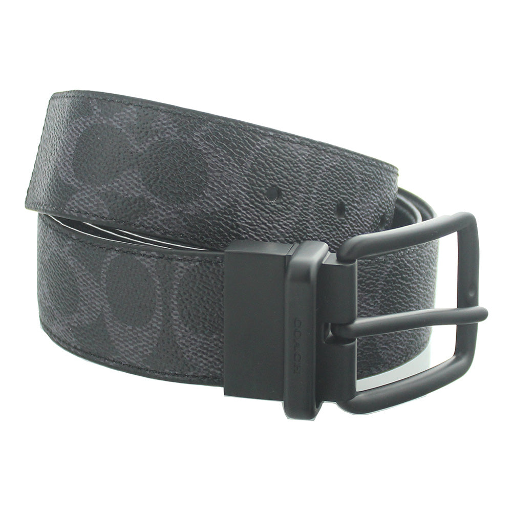 Coach Harness Buckle Cut-To-Size Reversible Black 38mm Belt