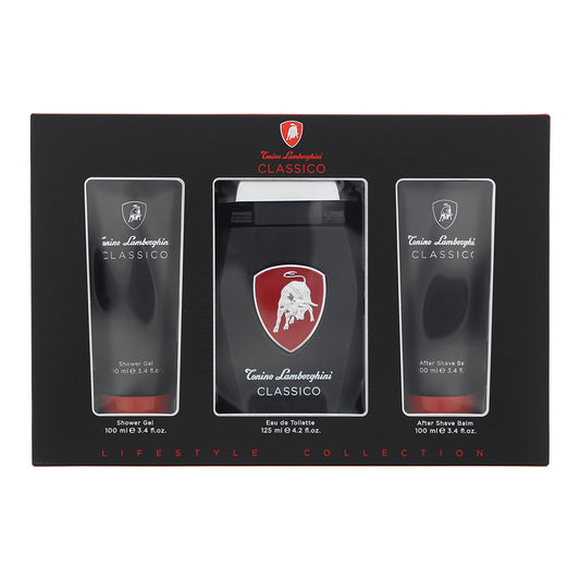 Tonino Lamborghini Classico 3 Piece Gift Set: Eau De Toilette 125ml - Shower Gel 100ml - Aftershave Balm 100ml