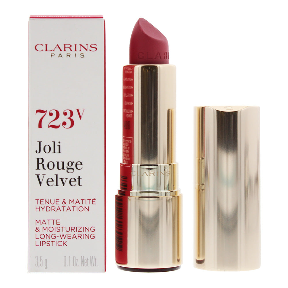 Clarins Joli Rouge Velvet Matte & Moisturizing Long-Wearing Lipstick 723V Rasber Lipstick 3.5g