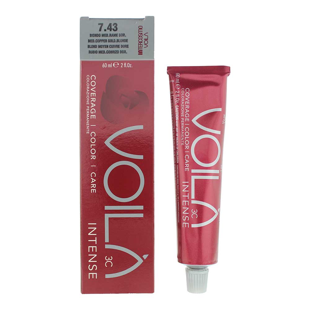 Intercosmo Voilà 3C Intense 7.43 Mediterranean Copper Gold Blonde Hair Colour 60ml
