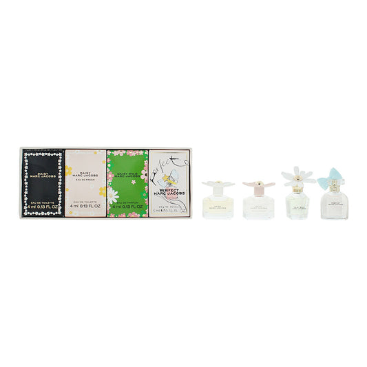 Marc Jacobs 4 Piece Gift Set: Daisy Wild Eau de Parfum 4ml - Perfect Eau de Parfum 5ml - Daisy Eau So Fresh Eau de Toilette 4ml - Eau de Toilette 4ml