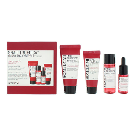 Some By Mi Snail Truecica 4 Piece Gift Set: Cleansing Gel 30ml - Toner 30ml - Serum 10ml - Cream 20g