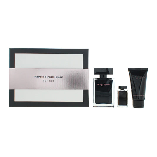 Narciso Rodriguez For Her 3 Piece Gift Set: Eau de Toilette 50ml - Eau de Toilette 7.5ml - Body Lotion 50ml