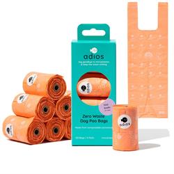 Adios Plastic Adios Plastic Compostable Poo Bags With Handles Pink- 120 bags