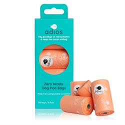 Adios Plastic Adios Plastic Compostable Poo Bag with Handles Pink-60 bags