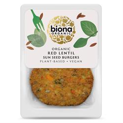 Biona Chilled Organic Red Lentil Sun Seed Burgers 160g