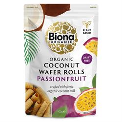 Biona Biona Organic Coconut Passionfruit Wafer Rolls 100g