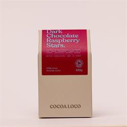 Cocoa Loco Cocoa Loco Organic Dark Chocolate Raspberry Stars 100g