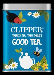 Clipper Stylish blue Clipper mini tin holds up to 6 tea bags on the go