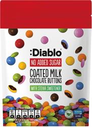 Diablo Sugar Free :Diablo No Added Sugar Coated Milk Chocolate Buttons 40g