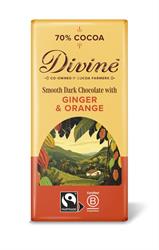 Divine Chocolate Dark Chocolate with Ginger & Orange 100g
