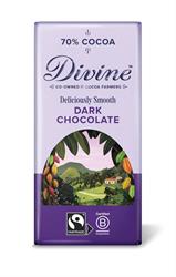 Divine Chocolate Vegan Fairtrade 70% Dark Chocolate 90g