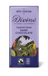 Divine Chocolate Vegan 85% Dark Fairtrade Chocolate 90g
