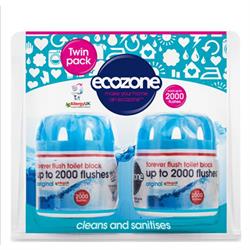 Ecozone Forever Flush 2000 Flushes - Twin Pack - Blue 180g