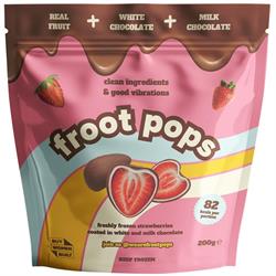 Froot Pops Froot Pops Frozen Strawberries in White & Milk Chocolate 200g
