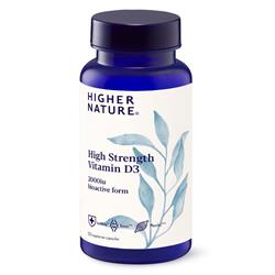 Higher Nature Higher Nature High Strength Vitamin D3 2000IU 120 Veg Capsules