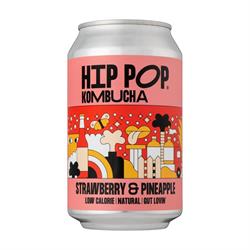 Hip Pop Hip Pop Kombucha Strawberry & Pineapple 330 ml (case of 12 cans)