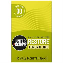 Hunter and Gather Restore Lemon & Lime Electrolyte Sachets 30 x 5.21g per pack