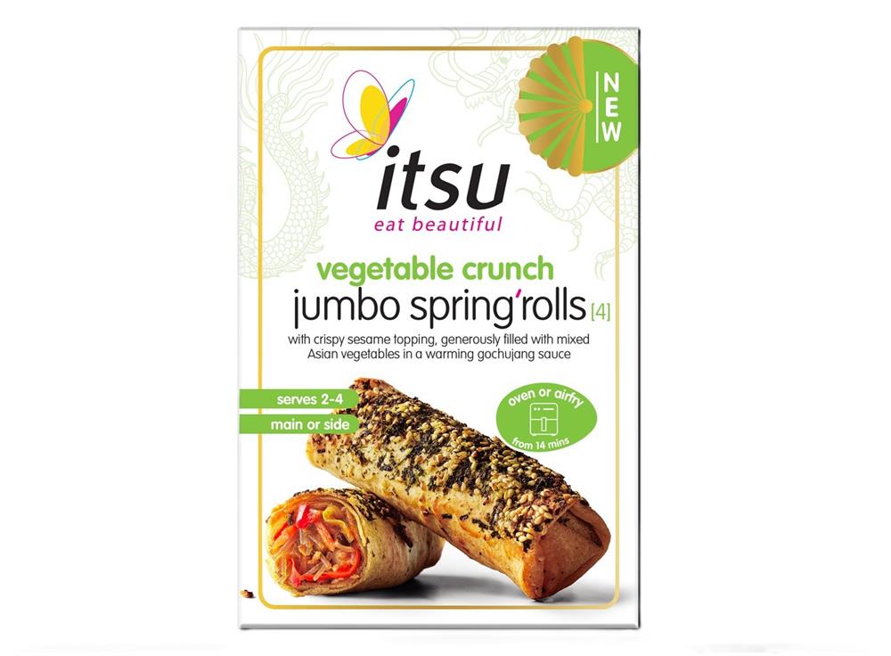 Itsu Chilled Frozen itsu 4 Vegetable Crunch Jumbo Spring Rolls 300g