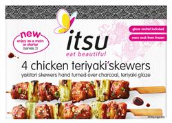Itsu Chilled Frozen Chicken Teriyaki Skewers 260g