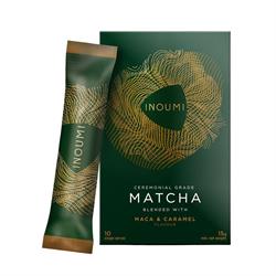 INOUMI Japanese matcha with maca & caramel. 10 compostable sachets.