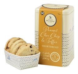 Island Bakery Peanut Choc Chip and Toffee Shortbread Tin 215g