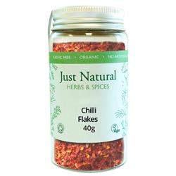 Just Natural Herbs Organic Chilli Flakes (Glass Jar) 40g