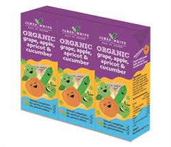 James White Organic Grape Apple Apricot & Cucumber Juice Drink 3x 200ml