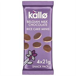 Kallo Kallo Mini Milk Chocolate Rice Cakes 84g (4x21g)