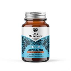 Love Mushrooms Love Mushrooms Focus Lions Mane + Multivitamin 2000mg 60 Capsules