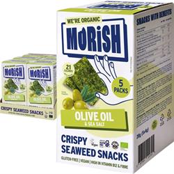 Morish Snacks Morish Snacks Organic Olive Oil Seaweed Snacks 5x4g