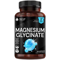 New Leaf Products Magnesium Glycinate 1040mg Elemental 208mg Recyclable Bottle