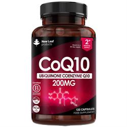 New Leaf Products CoQ10 Capsules - Co Enzyme 200mg 120 Vegan Capsules