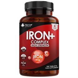 New Leaf Products Iron Vitamin C & B12 - 180 Vegan Tablets