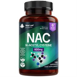 New Leaf Products N-Acetyl-Cysteine 600mg Amino Acid Vegan 180 Capsules