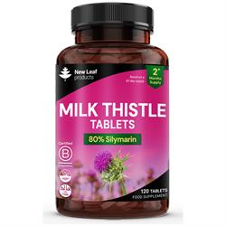 New Leaf Products Milk Thistle 4000mg Tablets - 80% Silymarin 120 Vegan Tablets