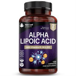 New Leaf Products ALA Complex With Vitamin B12 B6 & B1 120 Capsules