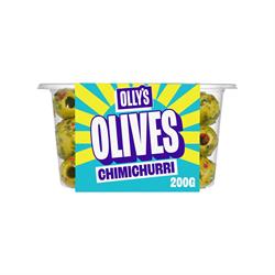 Ollys Snacks (Chilled) Ollys Olives - Chimichurri Pitted Halkidiki Olives 200g