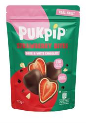 Pukpip Real Frozen Strawberry Bites in Dark Choc and White Choc 172g