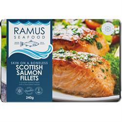 Ramus Seafood Ramus Seafood Skin on Boneless Scottish Salmon Fillets 240g