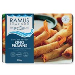 Ramus Seafood Ramus Frozen Filo Wrapped King Prawns 120g