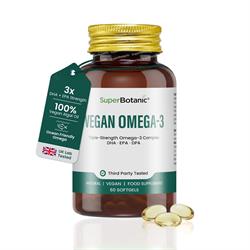 Super Botanic Vegan Omega-3 Triple Strength with EPA DHA and DPA from algae